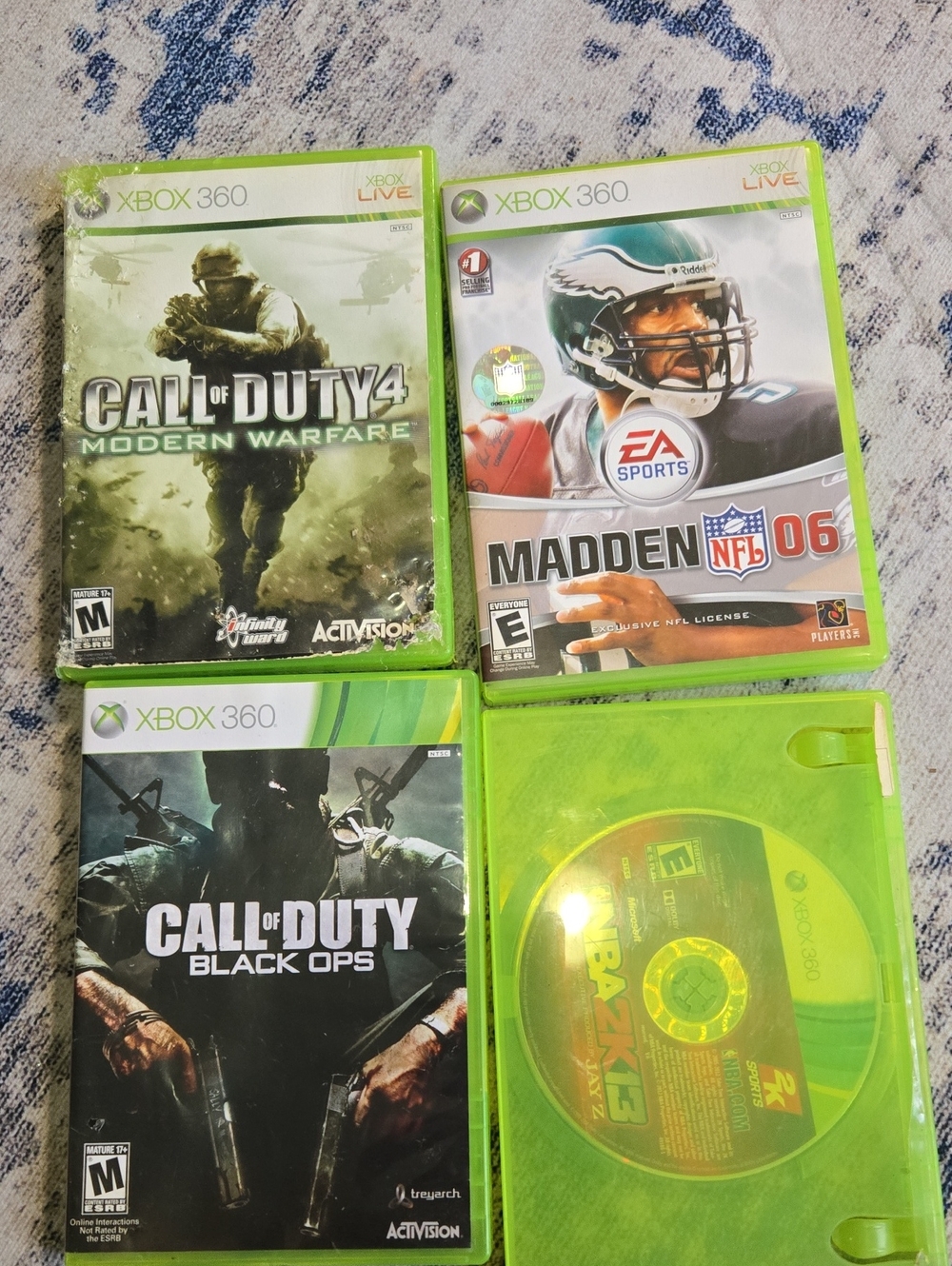 Game Bundle - Green Cases with 2) Call of Duty, Madden 06 & NBA 2K 13